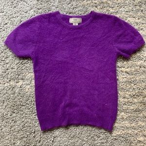 Purple angora rabbit hair sweater small